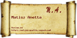 Matisz Anetta névjegykártya